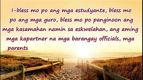 panalangin bago mag flag ceremony|Pang.